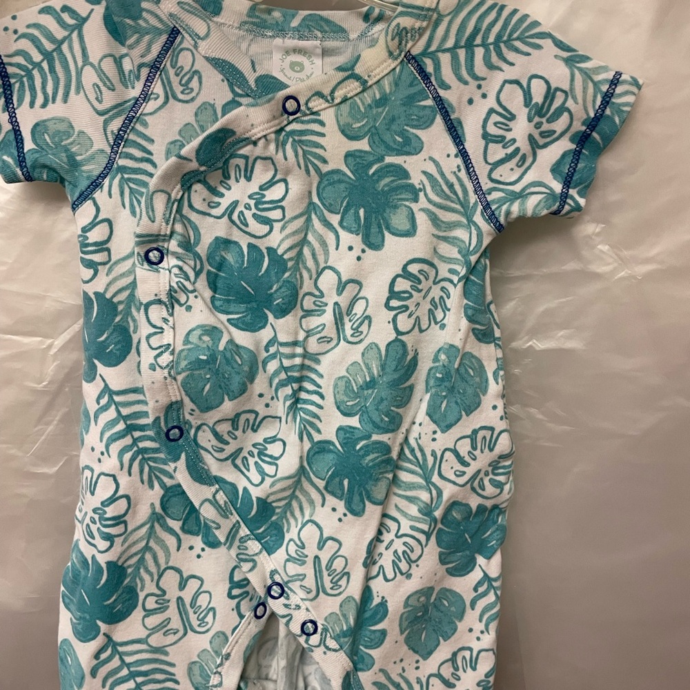 Joe Fresh Aqua Leaf Print Kids Bodysuit